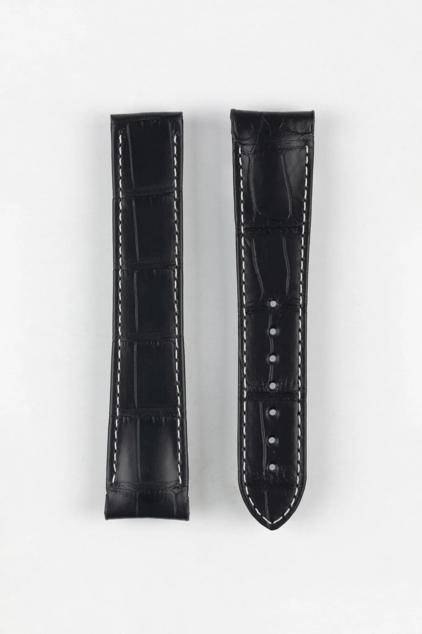 OMEGA CUZ005770 Speedmaster Moonphase 21mm Genuine Alligator Deployment Watch Strap in BLACK